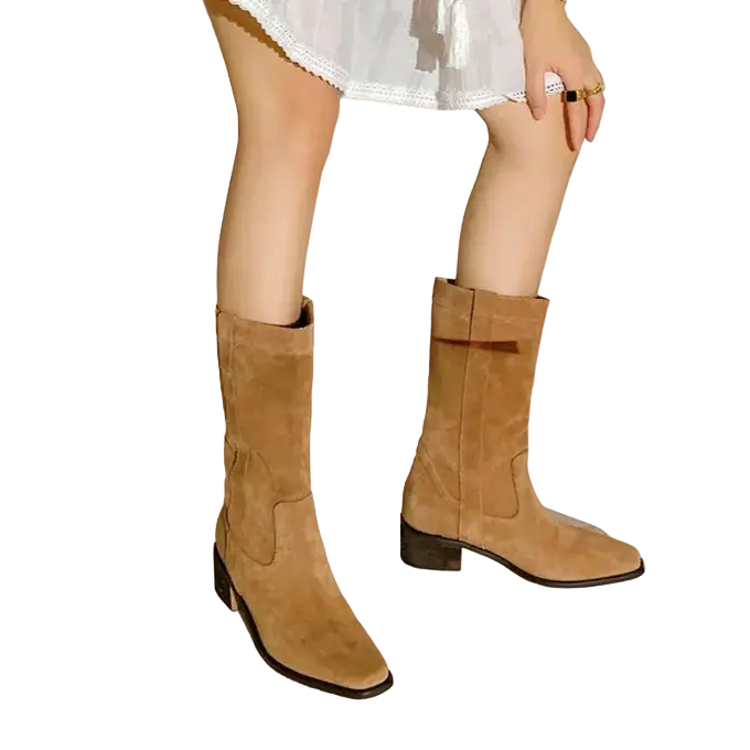 Bottes daim camel discount femme