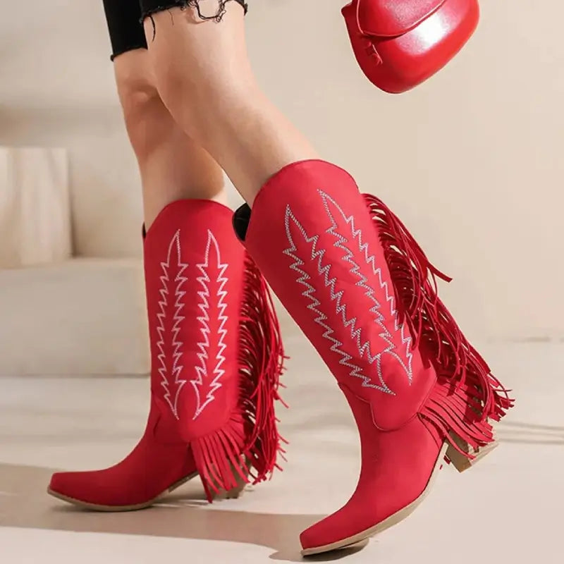 Bottes Country Rouges pour Femme Le Cowboy