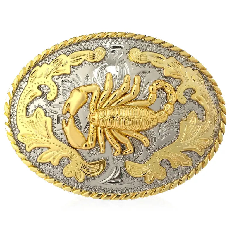 Boucle De Ceinture Western Vintage - Longhorn Steer Bull - Ovale - Années 1980