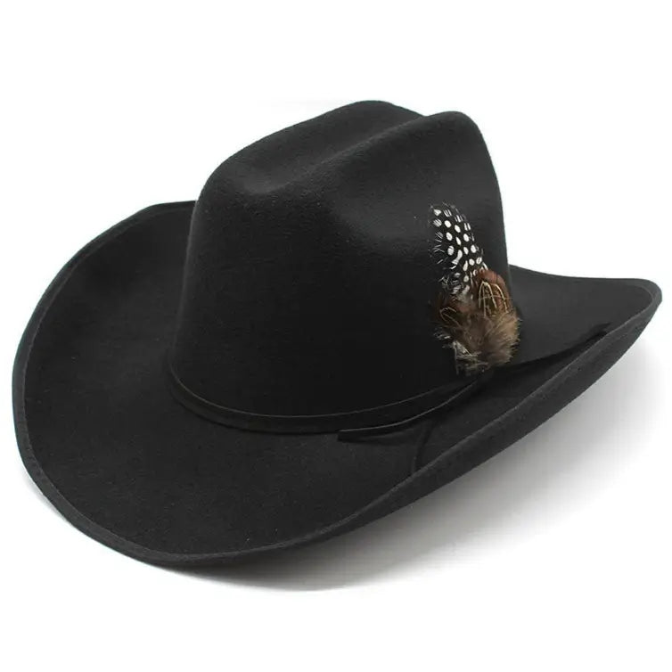 Chapeau Cowboy Femme Paille Noir
