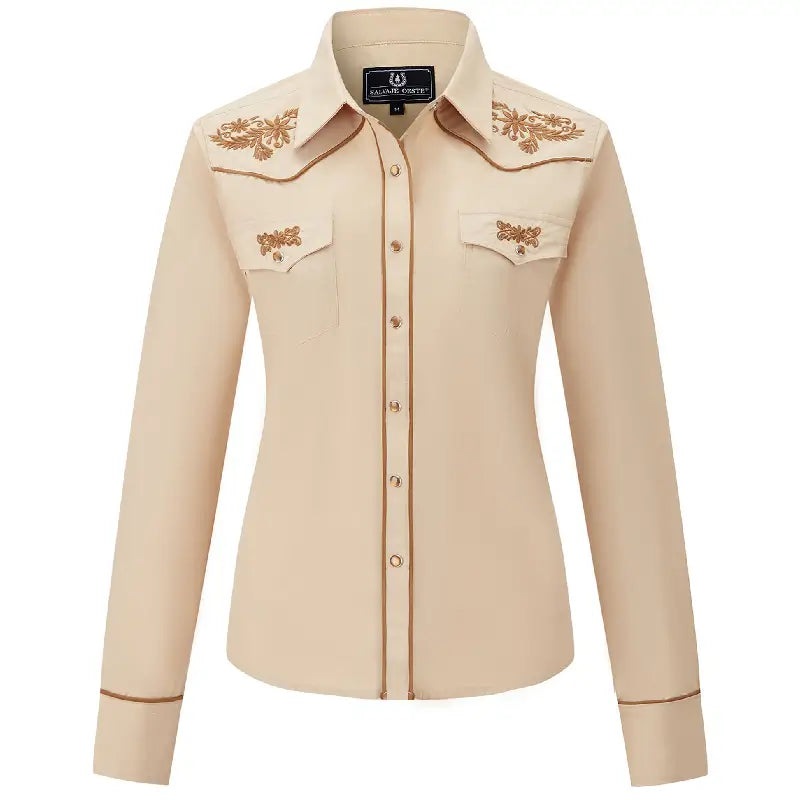 🐴 Chemise De Spectacle Western Extensible Pour Femme/équitation - Vert (Neuf, Défauts Mineurs Possibles)