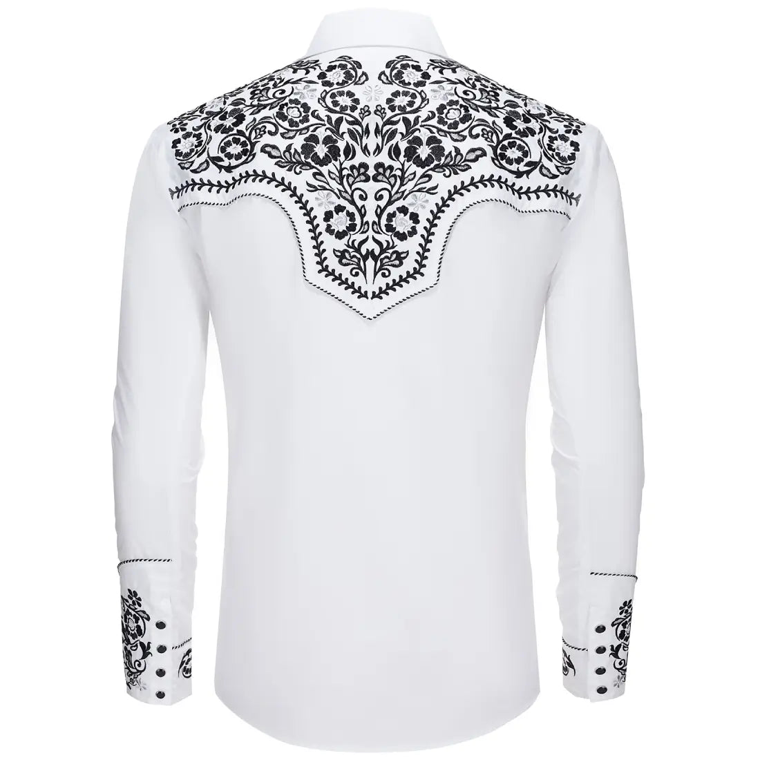 Chemise Cowboy Homme Plains Western Wear - Blanche Nacrée - Taille L - Boutons Pression - Occasion Bon état