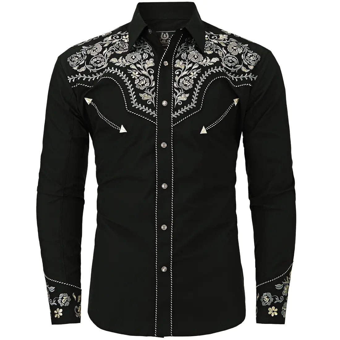 Chemise Western Homme Brodée - Style Cowboy - Manches Longues Boutonnées - Décontractée