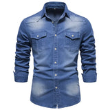 Chemise Western Country en Jean pour Homme