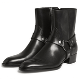 Boots Santiag pour Homme en Cuir Noir