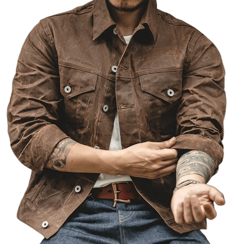 Veste Western en Coton Huilé Le