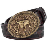 Ceinture en Cuir avec Plaque Western