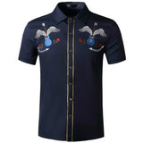 Chemise Country Manches Courtes pour Homme Bleu Marine