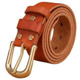 Ceinture Western en Cuir Marron Clair