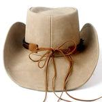 Chapeau de Cowboy Beige en Véritable Cuir