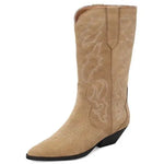 Bottes Western Pointues Cloutées En Effet Grains Marron | Chaussures Bottes Western Pointues Cloutées En Effet Grains Marron | Chaussures