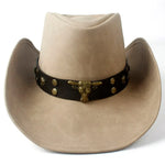 Chapeau de Cowboy Homme en Cuir Véritable 