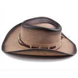 Chapeau de Cowboy en Cuir Vintage pour Homme