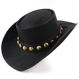 Chapeau de Cowboy en Cuir Noir