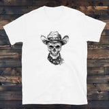 T-Shirt Cowboy Skull Blanc
