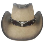 Chapeau de Cowboy Western en Cuir Vintage