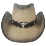 Chapeau de Cowboy Western en Cuir Vintage