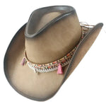 Chapeau Western Femme Vintage en Cuir