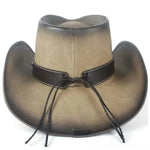 Chapeau de Cowboy Western en Cuir Véritable 