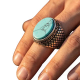 Bague Amérindienne Turquoise pour Homme