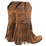 Bottes Country à Franges pour Femme Marron