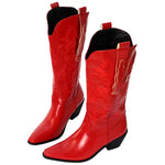 Bottes Cowboy Rouges Femme Style Western