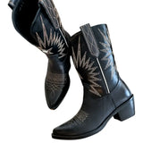 Bottes Cowboy en Cuir pour Femme Look Cowgirl