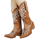 Bottes Cowboy pour Femme Western Marron