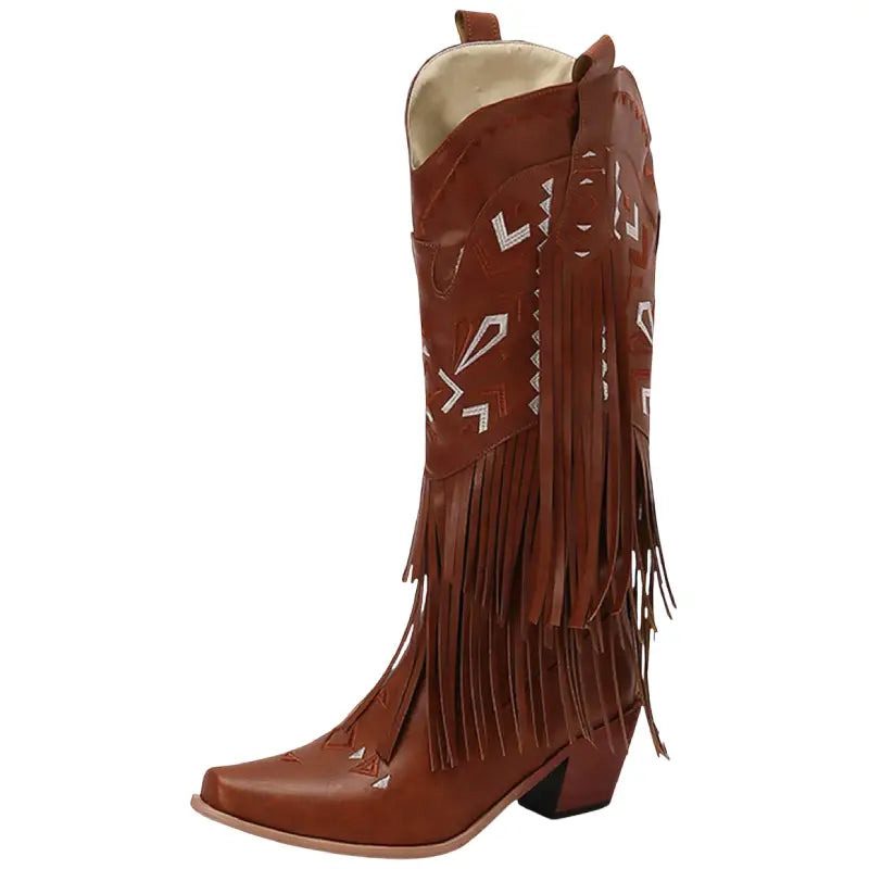 Bottes Western Homme Sur Mesure - Marron - Cuir - Pointe Carrée - Fabriquées Au Pakistan - Neuves