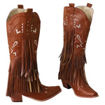 Bottes Cowboy Hautes pour Femme avec Franges