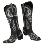 Bottes de Danse Country Noires avec Broderies