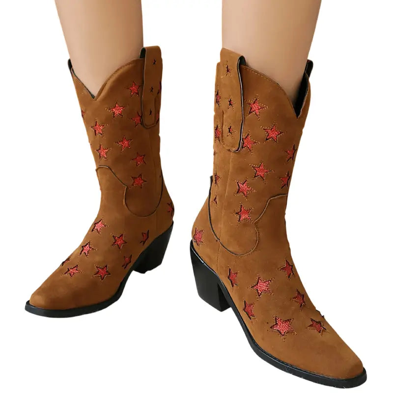 Bottes de cowboy rockabilly SENDRA vintage : boucle en cuir noir, US6 - France Bottes de cowboy rockabilly SENDRA vintage : boucle en cuir noir, US6 - France