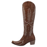 Bottes Hautes Western Marron