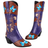 Bottes Santiag avec Papillons Style Cowgirl