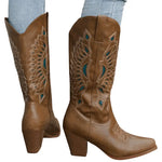 Bottes Style Western Marron pour Femme