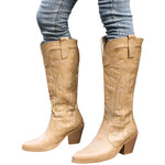 Bottes Style Western Beiges pour Femme