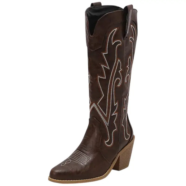 Bottes Cowgirl Justin Gypsy En Cuir Marron - Taille US 7.5 B - Occasion - Bout Carré Et Boucles