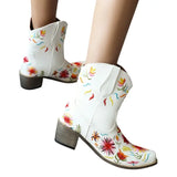 Bottines Cowboy Blanches Look Country