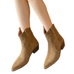 Bottines Cowboy en Daim Camel