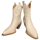 Bottines Cowboy Beiges Style Western