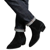 Bottines Cowboy pour Homme en Cuir Noir