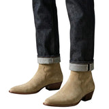 Bottines Cowboy pour Homme en Daim Beige