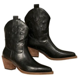 Bottines Cowboy Noires Style Western