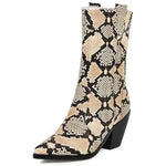 Bottines Cowboy Motif Serpent
