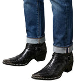 Bottines Cowboy en Cuir Style Chelsea