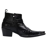Leather Cowboy Ankle Boots