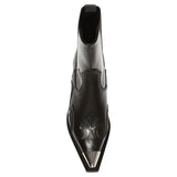 Bottines Style Cowboy Noires Bouts Pointus