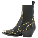 Bottines Style Cowboy Noires