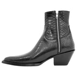 Bottines Santiag en Cuir Style Serpent pour Homme