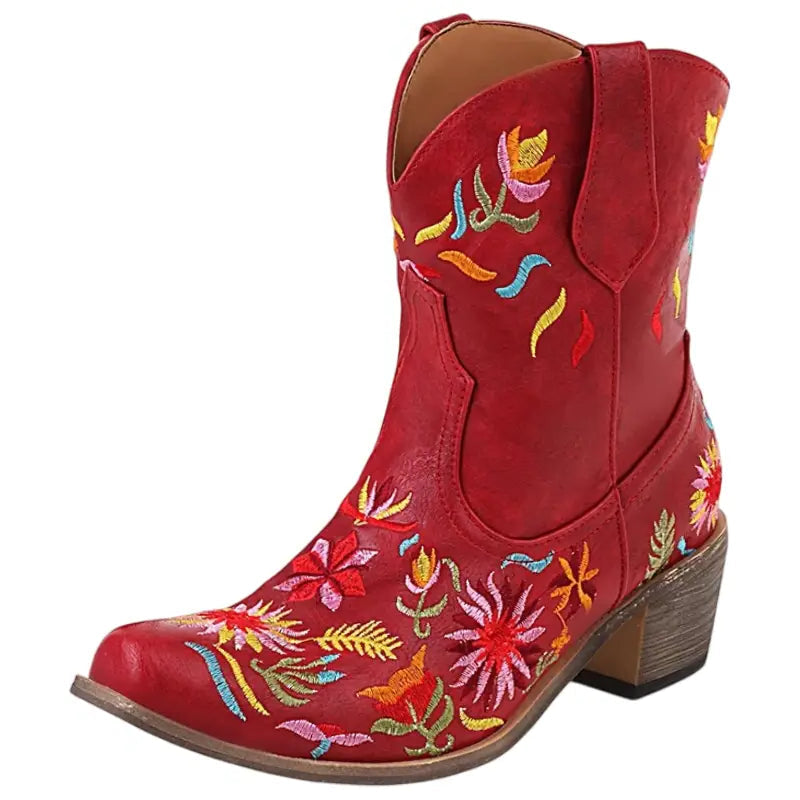 Bottines Santiag Rouges Femme Le